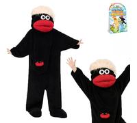 Mono de Monstruo de Boca Grande, Pijamas de Monstruo Divertidos, Mono Tonto y portátil, Ropa de hogar de Felpa Unisex for Fiesta fotográfica(Black,X-Large)