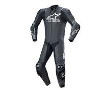Mono de moto Alpinestars Missile 2 Ward de cuero negro y gris 50