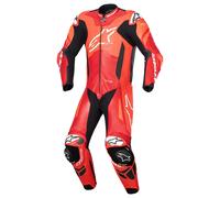 Mono de moto de cuero de una pieza Alpinestars GP Plus V4 Sprint, compatible con Tech-Air, rojo fluorescente, rojo, blanco y negro 50