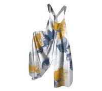 Mono de mujer de verano de algodón, Jumpsuit de mujer elegante, informal sin mangas, mono de pierna ancha con bolsillos de playa, mono Jumpsuit de una pieza y mono entero mono maternidad