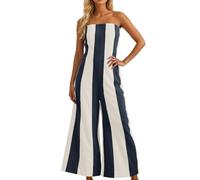 Mono de mujer de verano de algodón, Jumpsuit para mujer, sin mangas, mono de pierna ancha con bolsillos de playa, cómodo, mono de mujer de verano de una pieza y mono, mono entero para maternidad