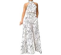 Mono de mujer de verano de algodón, mono de verano para mujer, sin mangas, mono de pierna ancha con bolsillos de playa cómodo Jumpsuit de mujer de una pieza y mono mono entero mono maternidad