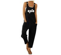 Mono de mujer de verano, mono Jumpsuit mujer, sin mangas, elegante, cómodo, ancho con cordón y tirantes Jumpsuit Casual con bolsillos, mono Jumpsuit de una pieza y mono entero mono maternidad