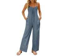 Mono de mujer elegante con tirantes ajustables, color liso, para uso diario y casual, Bu2., XL
