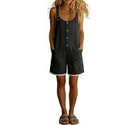 Mono de mujer genérico sin mangas estampado floral mono corto estilo occidental y bohemio mono de verano casual chic con diseño floral de moda vacaciones y fiestas boho, Negro , S
