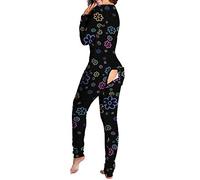 Mono de mujer para mujer, abotonado funcional solapa abotonada para adultos, ropa de mujer (Multicolor L)