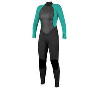 ONEILL WETSUITS Reactor II-Traje de Neopreno Completo con Cremallera Trasera de 3/2 Mm, Mujer, Negro/Aqua Claro, 6