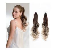 Moño de Pelo 1-Pack Messy Bun Claw Clip Ponytail Hair Extension 18 "Rizado trenzado Sintético Curly Ponytail Hair Clip Mujer Peluca Moño Pieza de Pelo de Moño Desordenado(004)