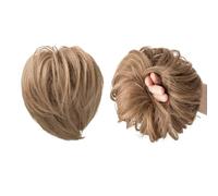 Moño de Pelo 1 pieza de anillo de peluca con cabeza de bola, anillo de pelo rizado de barba larga esponjosa Natural, anillo de cola de caballo, extensión de cabello trenzado, bolsa de peluca, moño Pie