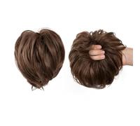 Moño de Pelo 1 pieza de anillo de peluca con cabeza de bola, anillo de pelo rizado de barba larga esponjosa Natural, anillo de cola de caballo, extensión de cabello trenzado, bolsa de peluca, moño Pie