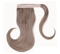 Moño de Pelo 18 pulgadas estiramiento sintético envoltura cola de caballo peine cola de caballo extensiones de cabello liso moño for mujeres Bollo(M12-613)