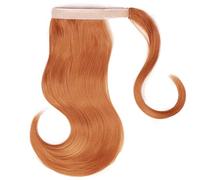Moño de pelo 18 pulgadas estiramiento sintético envoltura cola de caballo peine cola de caballo extensiones de cabello liso moño for mujeres Pieza de moño para el cabello(30)