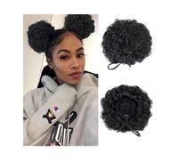 Moño de pelo 2 uds Afro Puff cordón extensión de cabello de cola de caballo sintético esponjoso rizado moño Updo piezas de cabello moño de rosquilla postizos Piezas de moño para mujer