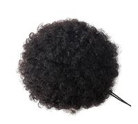 Moño de Pelo Afro Curly Ponytail Fluffy Bubble Drawstring Ponytail Natural Black Brazilian Human Hair Clips en extensiones de cabello de moño rizado Pieza de Pelo de Moño Desordenado