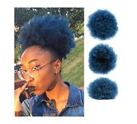 Moño de Pelo Afro Puff con cordón Extensión de cola de caballo Bollo rizado Peluca de cola de caballo corta sintética for mujeres negras Bollo de pelo Pieza de Pelo de Moño Desordenado (Color : 1BT08