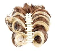 Moño de pelo Clip de garra Moño de pelo desordenado Pieza de cabello rizado ondulado Extensiones de cola de caballo de moño Extensiones de cabello Updo despeinadas sintéticas Postizo for mujeres Pieza