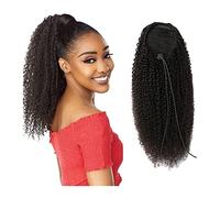 Moño de Pelo Cola de caballo peluda rizada con peine de pelo con cordón Extensiones de cola de caballo Cabello humano brasileño Cola de caballo Bollo Pelucas de mujer Pieza de Pelo de Moño Desordenado
