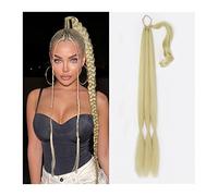 Moño de Pelo Cola de Caballo trenzada larga de 26/34 pulgadas, alargamiento de cola de caballo sintética, diadema, arnés, pieza de peluca, moño for uso diario de las mujeres Pieza de Pelo de Moño Deso