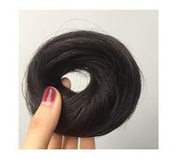 Moño de pelo Coletero de cola de caballo for mujer, moño de cabello humano, moño desordenado, moño de rosquilla con goma elástica, 1/2 Uds. Piezas de moño para mujer(Size:1 Piece,Color:1B Natural Blac