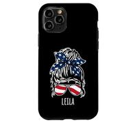 Moño de pelo desordenado Leila con diseños de gafas de sol con cinta de EE. UU Carcasa para iPhone 11 Pro