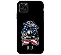 Moño de pelo desordenado Leila con diseños de gafas de sol con cinta de EE. UU Carcasa para iPhone 11 Pro Max