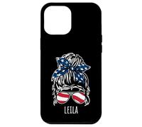 Moño de pelo desordenado Leila con diseños de gafas de sol con cinta de EE. UU Carcasa para iPhone 12 Pro Max