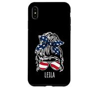 Moño de pelo desordenado Leila con diseños de gafas de sol con cinta de EE. UU Carcasa para iPhone XS Max