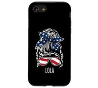 Moño de pelo desordenado Lola con diseños de gafas de sol con cinta de EE. UU Carcasa para iPhone SE (2020) / 7 / 8