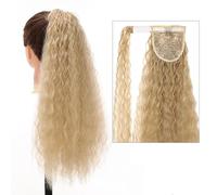 Moño de Pelo Extensión de cola de caballo rizada larga de 22 pulgadas, pinza for el pelo, coleta hinchada sintética, extensión de pelo, moño envuelto, peluca for mujer Pieza de Pelo de Moño Desordenad