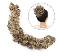 Moño de pelo Extensiones de cabello con cola de caballo flexibles for mujer, postizo de moño DIY, coleteros sintéticos desordenados, banda elástica for el cabello, moños de pelo ondulado for mujer, en