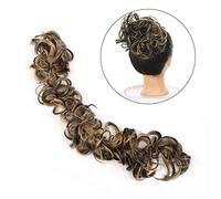 Moño de pelo Extensiones de cabello con cola de caballo flexibles for mujer, postizo de moño DIY, coleteros sintéticos desordenados, banda elástica for el cabello, moños de pelo ondulado for mujer, en