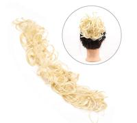 Moño de pelo Extensiones de cabello con cola de caballo flexibles for mujer, postizo de moño DIY, coleteros sintéticos desordenados, banda elástica for el cabello, moños de pelo ondulado for mujer, en