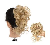 Moño de Pelo Extensiones de cabello de cola de caballo de moño de pelo rizado sintético Moño de pelo rizado largo y desordenado con banda elástica Diademas de moño de pelo de mujer Pieza de Pelo de Mo