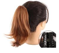 Moño de Pelo Extensiones de cabello de cola de caballo deformado for mujer, cabello liso sintético con pinzas en forma de garra, moño de peluca Natural Bollo(30)
