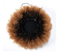 Moño de Pelo Extensiones de cabello de cola de caballo rizada peluda Afro con peine de pelo con cordón Peluca de moño de cola de caballo Piezas de cabello for mujeres negras Pieza de Pelo de Moño Deso