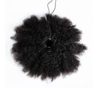 Moño de pelo Extensiones de cabello de cola de caballo rizada peluda Afro con peine de pelo con cordón Peluca de moño de cola de caballo Piezas de cabello for mujeres negras Pieza de moño para el cabe