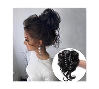 Moño de pelo Extensiones de cabello Updo despeinadas con moño desordenado y bandas elásticas for el cabello, moño de pelo rizado for mujeres y niñas Paquetes de cabello humano(Q10 2)