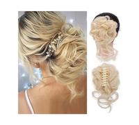 Moño de pelo Extensiones de cabello Updo despeinadas con moño desordenado y bandas elásticas for el cabello, moño de pelo rizado for mujeres y niñas Piezas de moño para mujer(Color:Q10 613)