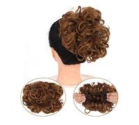 Moño de pelo Extensiones de cola de caballo con Clip for peines for mujer, extensiones de moño de pelo rizado desordenado, postizo sintético Updo, moños, cabello fácil de estirar Pieza de pelo de moño