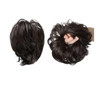 Moño De Pelo Falso 1 pieza de anillo de peluca con cabeza de bola, anillo de pelo rizado de barba larga esponjosa Natural, anillo de cola de caballo, extensión de cabello trenzado, bolsa de peluca, mo