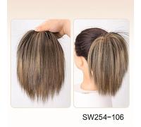 Moño De Pelo Falso Moño desordenado sintético, extensiones de cabello de cola de caballo cortas y rectas largas, moño con banda de goma elástica, peluca for mujer Accesorios Para El Cabello (Color :