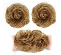 Moño De Pelo Falso Moño sintético Moño desordenado Donut Bun Moño rizado con banda de goma elástica Extensiones de cola de caballo Moño de pelo for mujeres Accesorios Para El Cabello (Color : 28)