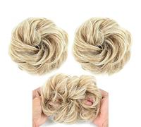 Moño De Pelo Falso Moño sintético Moño desordenado Donut Bun Moño rizado con banda de goma elástica Extensiones de cola de caballo Moño de pelo for mujeres Accesorios Para El Cabello (Color : 27T613