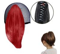 Moño De Pelo Falso Peluca de cola de caballo recta corta de 10 pulgadas con pinzas de garra, peluca de cola de caballo, moño de pelo, pinzas de pelo de cola de caballo sintéticas for mujer Accesorios