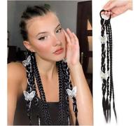 Moño de pelo falso, postizo, 1 pieza de cola de caballo, trenzas sintéticas, extensión de cola de caballo for mujeres, extensión de cola de caballo elástica con accesorios for el cabello de mariposa,