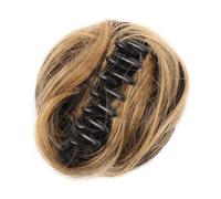 Moño de pelo humano con clip de garra de moño sintético, moño desordenado, ondulado, rizado, extensiones de moño despeinado, moño recogido, clip de garra, extensiones de pelo para mujer (106)