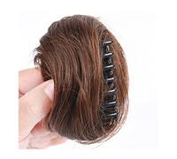 Moño de pelo humano con clip, moño sintético desordenado, ondulado, rizado, moño recogido, moño recogido, moño recogido, extensiones de pelo recogido, extensiones de pelo para mujer (marrón claro)