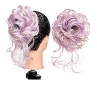 Moño de pelo Messy Bun Hair Piece for mujer, Messy Hair Bun Scrunchies con banda elástica Sintético Rizado Donut Chignon Ponytail Hairpiece for uso diario Pieza de pelo de moño para mujer(AM41-21)