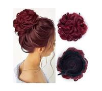 Moño de pelo Moño de pelo desordenado, pieza de pelo, cordón elástico, Scrunchies, Updos, extensión de moño de pelo sintético ondulado rizado for mujer, uso diario Piezas de moño para mujer(39)