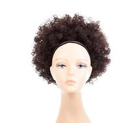 Moño de Pelo Moño de pelo rizado sintético corto de 10 pulgadas con extensiones de cola de caballo con cordón Afro Shaggy Bun Afro for mujeres negras Extensiones De Cabello Pieza De Cabello (Color :